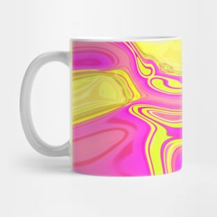 1980s preppy abstract colorful pink yellow swirls Mug